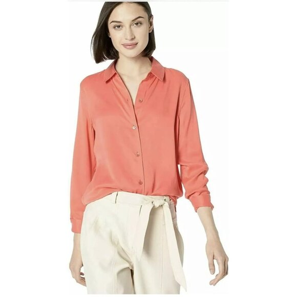 Equipment Tops - equipment femme essential silk coral blouse size M